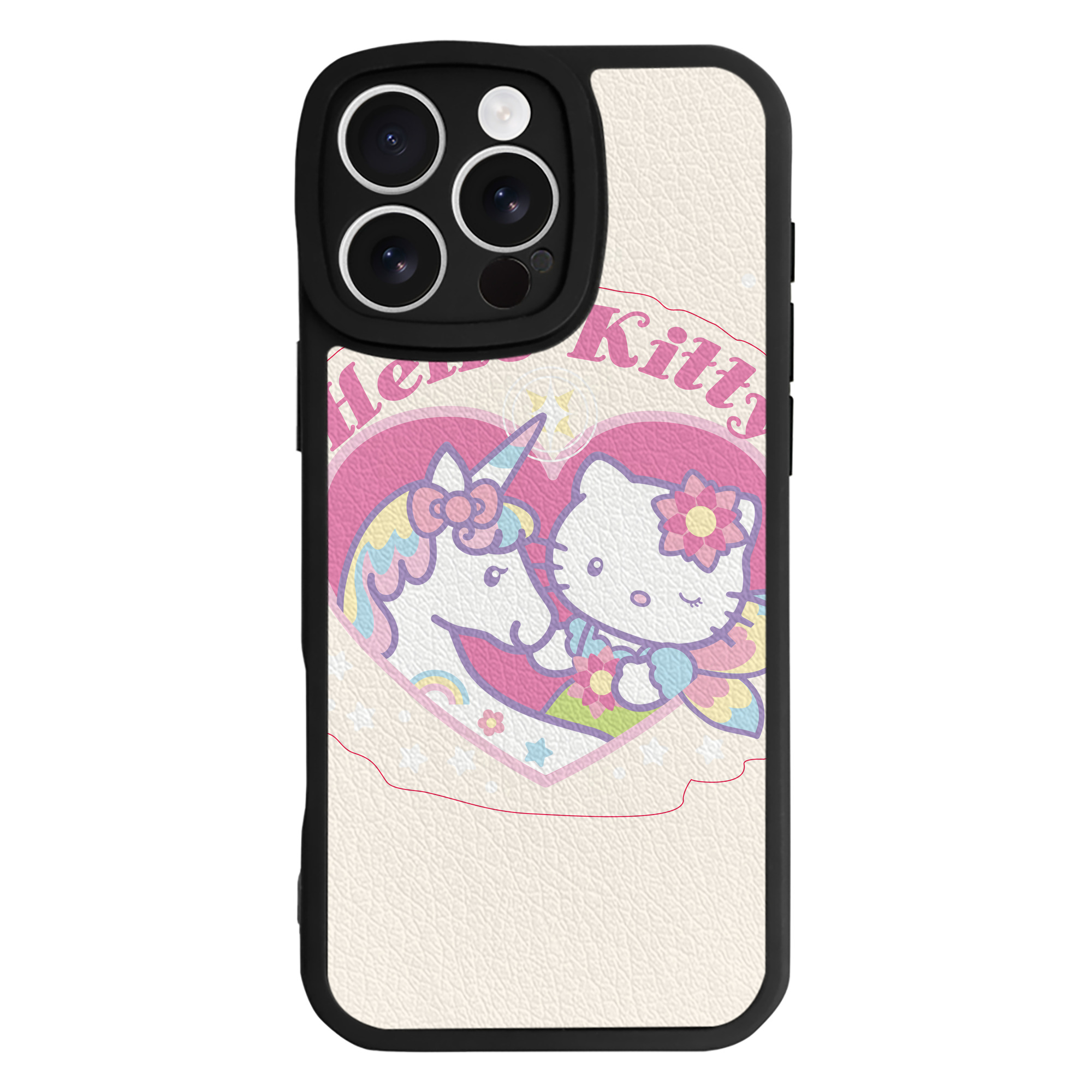 （画像用） Hello Kitty ハローキティ 【iPhone 16シリーズ対応】シリコンスマホケース（レザー調） 材質：シリコン